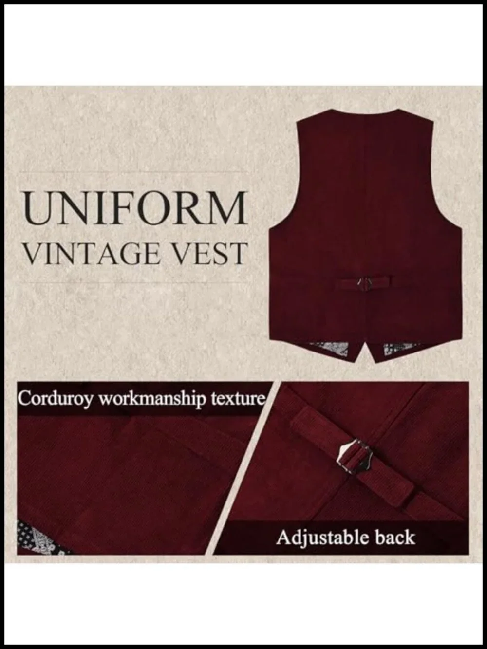 Men's Faux Leather Cowboy Western Vest Formal Suit Vest